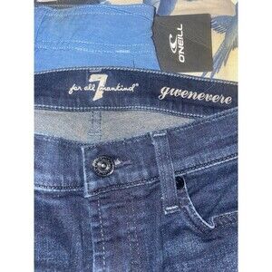 Seven 7 For All Mankind Ankle Gwenevere Jeans Womens Size 26 Dark Blue Mid Rise